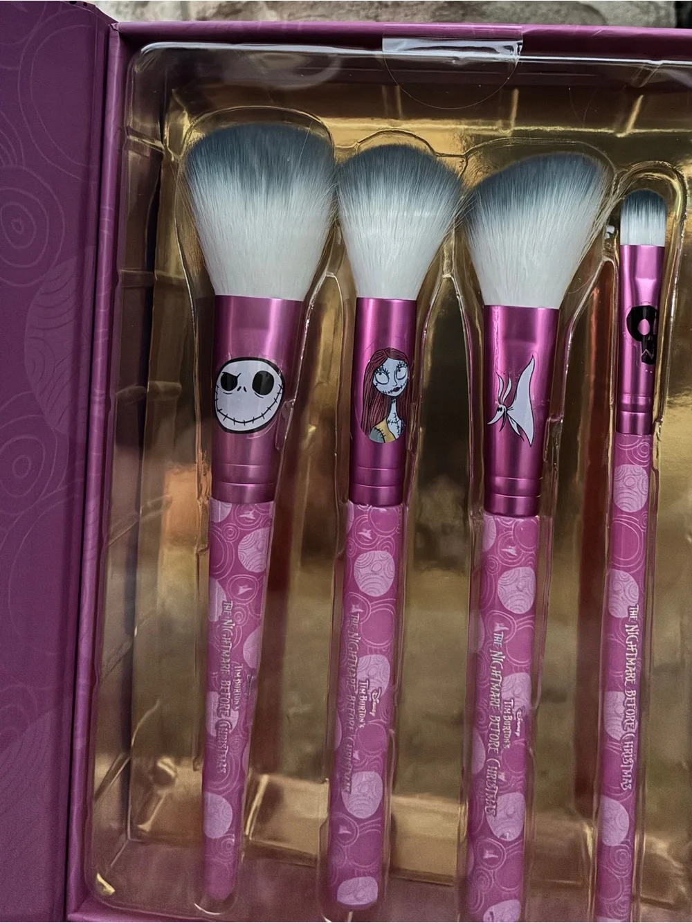 Cute Disney Nightmare Before Christmas Makeup 4 Pc Cosmetic Brush Set, NEW!